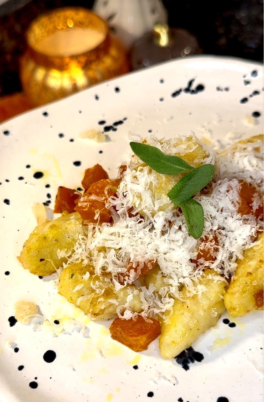 Gnocchi with Butternut Squash, Pancetta in Sage brown butter & Crystallized&nbsp;Ginger